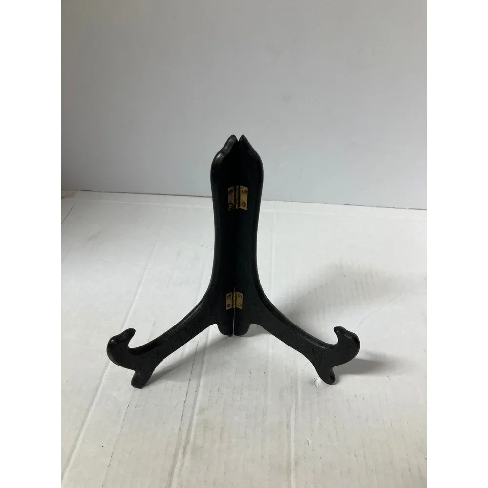 Dark‎ Wood Folding Easel Display Stand for Plates Art Decor